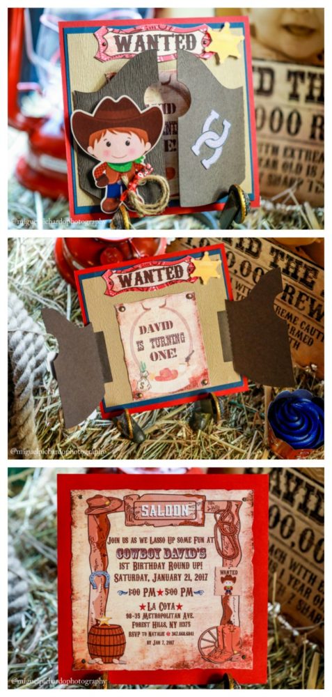 Amazing Cowboy First Birthday Party Invitation