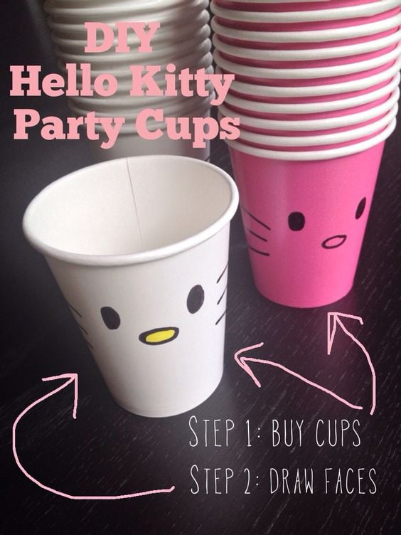 DIY Hello Kitty Party Cups | Hello Kitty Party Favors