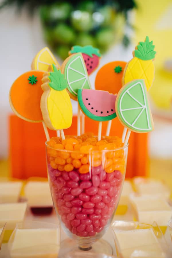 Fruit Cookie Pops | Tutti Frutti Party Ideas