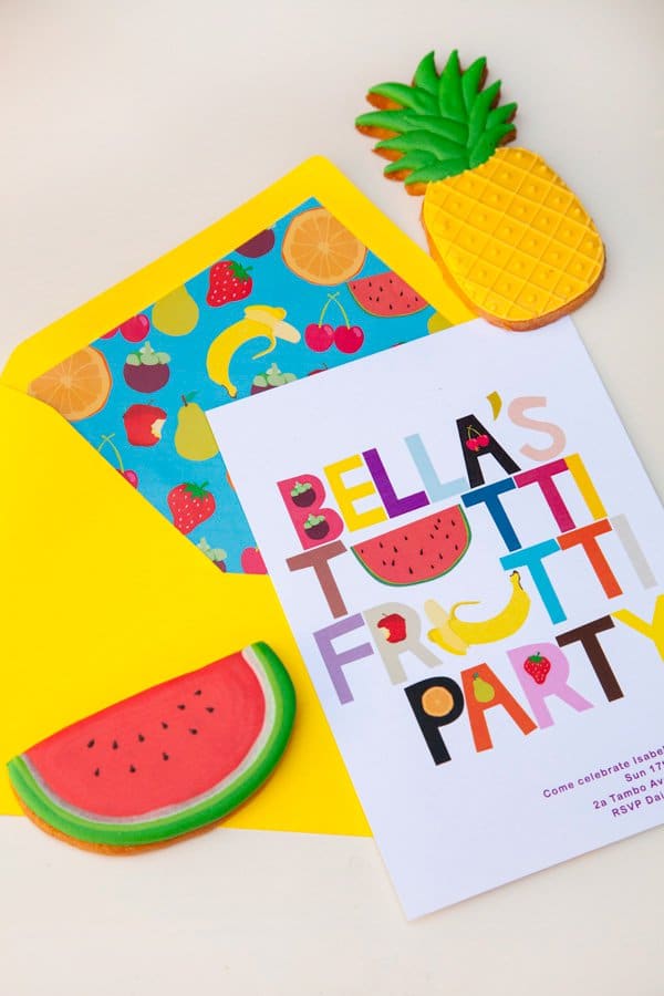 Tutti Frutti Party Invitation | Tutti Frutti Party Ideas