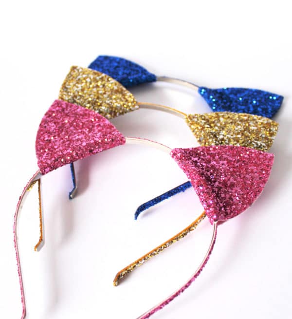Glitter Kitty Cat Ear Headbands | Cat Party Ideas