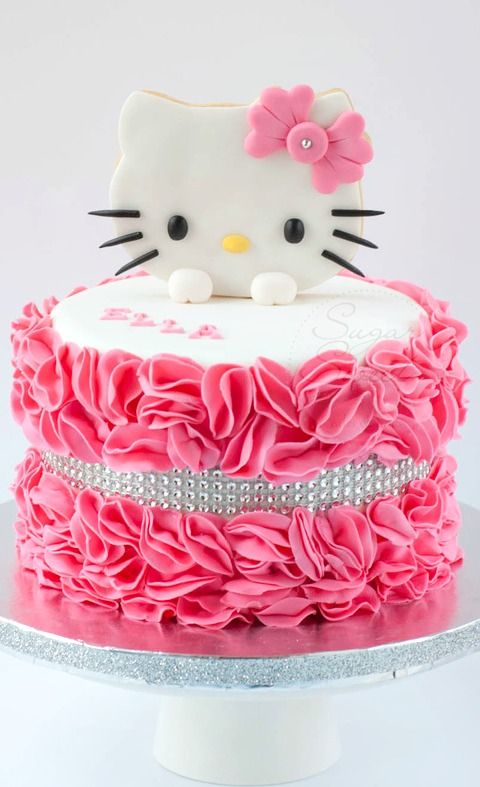 Hello Kitty Ruffle Cake | Hello Kitty Party Ideas