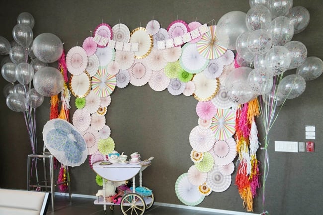 Floral High Tea Bridal Shower Photo Booth Backdrop Floral High Tea Bridal Shower Photo Booth Backdrop