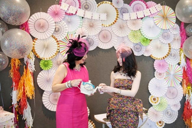 Floral High Tea Bridal Shower Photo Booth Backdrop