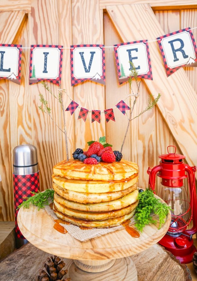 Lumberjack Birthday Party Pancakes