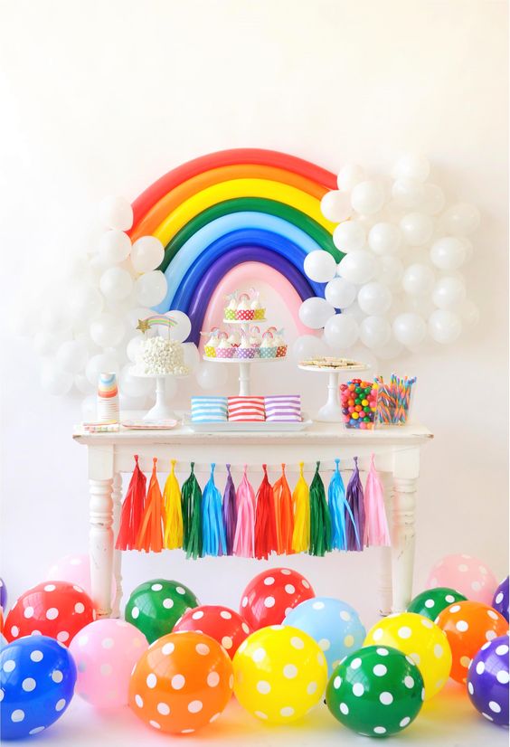 Over the Rainbow Party Dessert Table | Rainbow Party Ideas