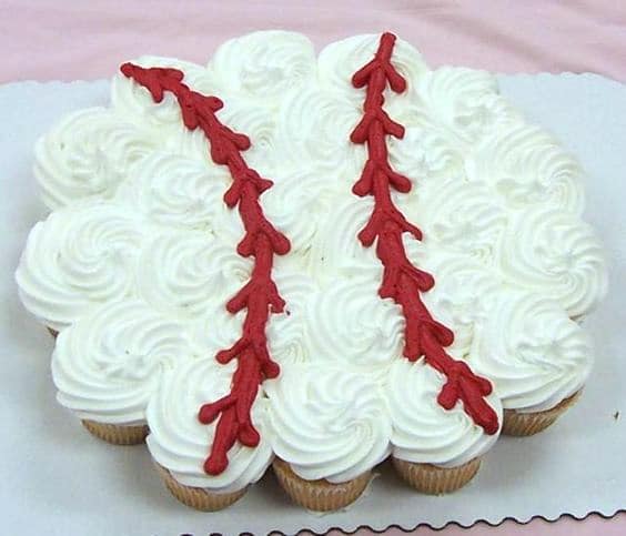 Baseball Cupcake Cake | Baseball Party Ideas