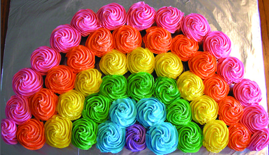 Rainbow Cupcake Cake | Rainbow Party Ideas