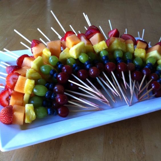 Rainbow Fruit Skewers | Rainbow Party Ideas