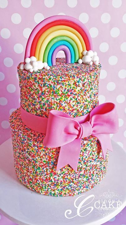 Rainbow Sprinkle Cake | Rainbow Party Ideas