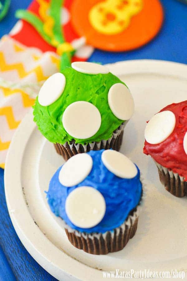 Super Mario Party Cupcakes | Super Mario Birthday Party Ideas