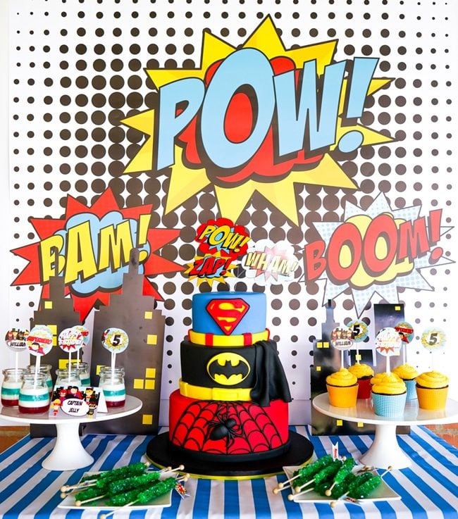 Most popular kids party themes: Boys Superhero Party