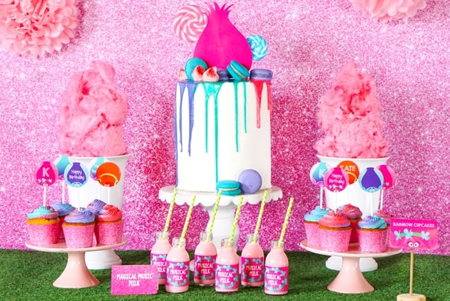 Most popular kids party themes: Trolls Party
