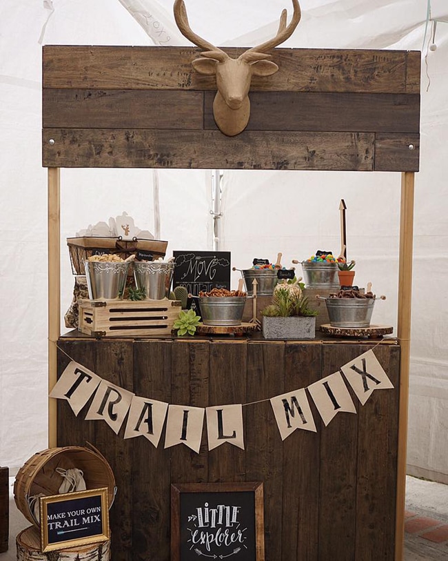 Trail Mix Bar for Wild One Themed Birthday Party featured on Pretty My Party