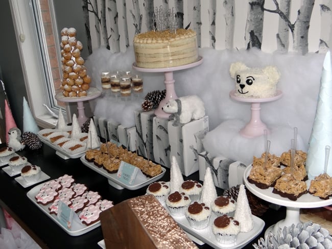 Winter Wonderland Party Sweets Table