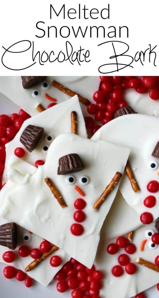 Melted Snowman Chocolate Bark | Winter Wonderland Party Ideas
