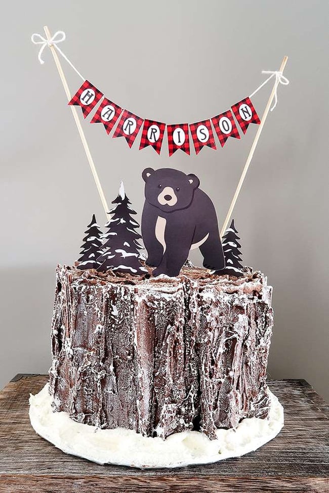 Baby Bear Lumberjack Birthday Cake | Lumberjack Party Ideas