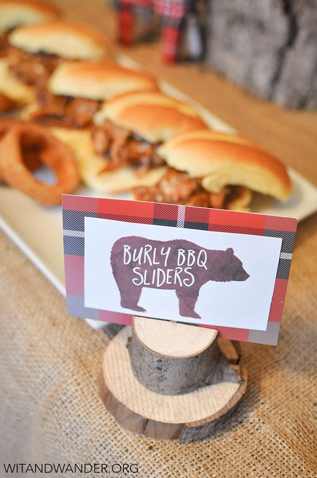 Burly BBQ Sliders | Lumberjack Party Ideas