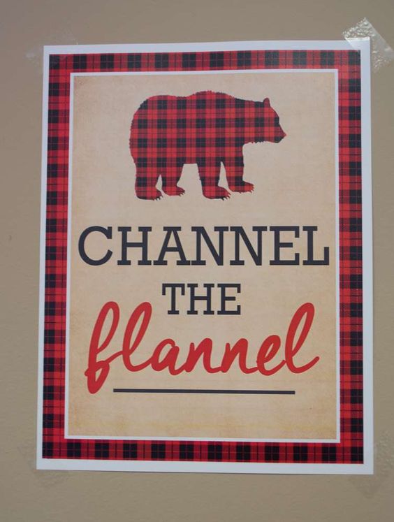 Channel the Flannel Party Sign | Lumberjack Party Ideas