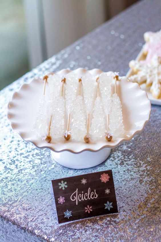 Icicles Rock Candy | Winter Wonderland Party Ideas