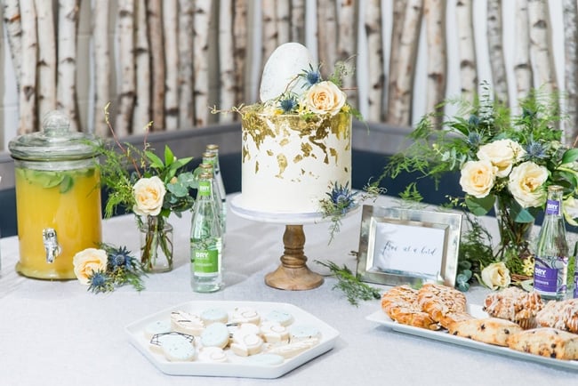 Little Bird Themed Baby Shower Cake Table