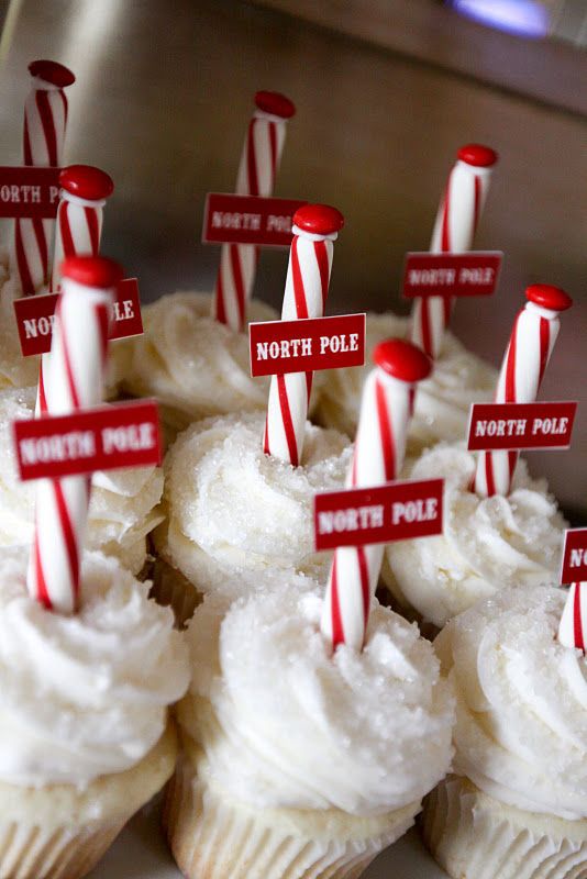 North Pole Cupcakes | Winter Wonderland Party Ideas