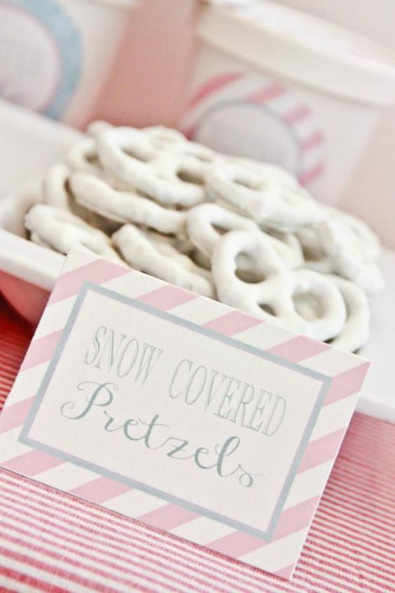 Snow Covered Pretzels | Winter Wonderland Party Ideas