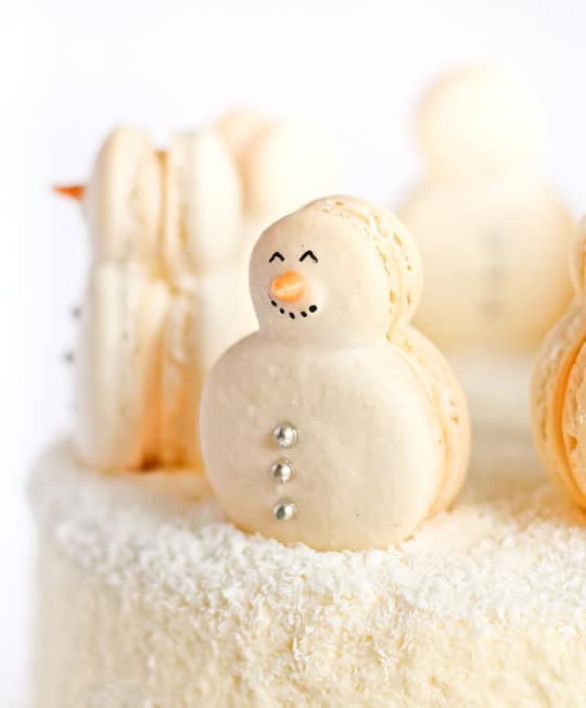 Snowman Macarons | Winter Wonderland Party Ideas