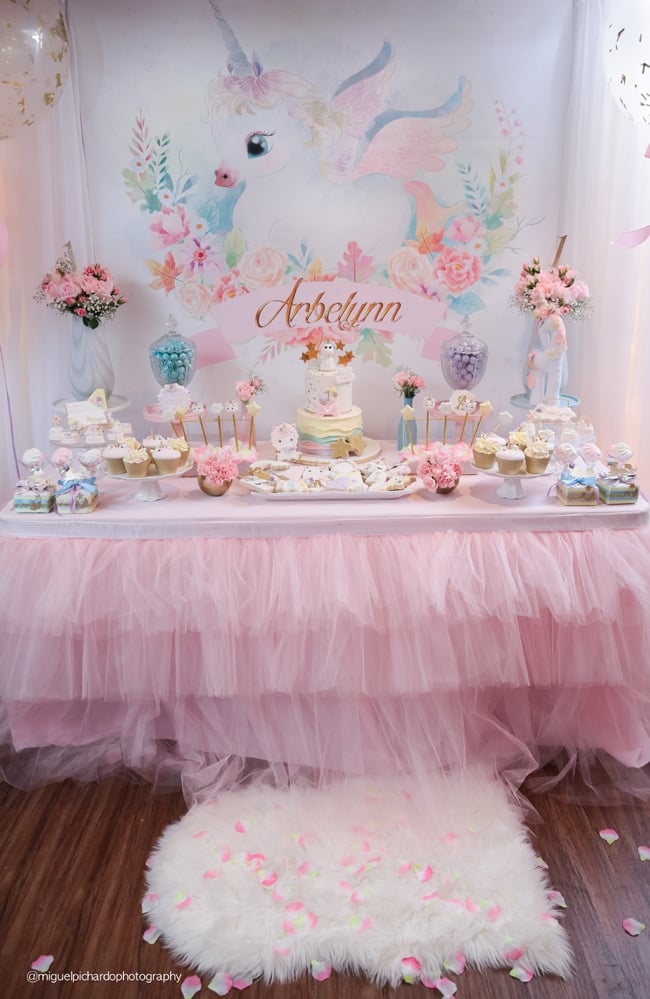 Baby Unicorn Themed First Birthday Party on Pretty My Party