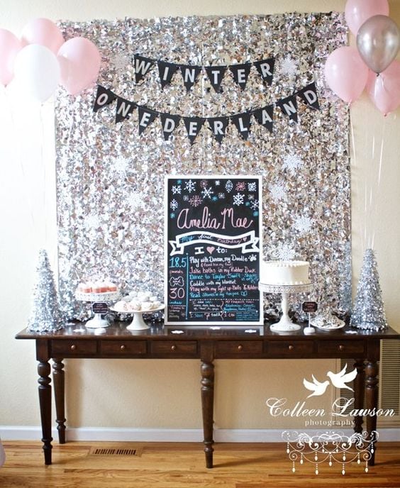 Sparkly Winter Wonderland Dessert Table | Winter Wonderland Party Ideas