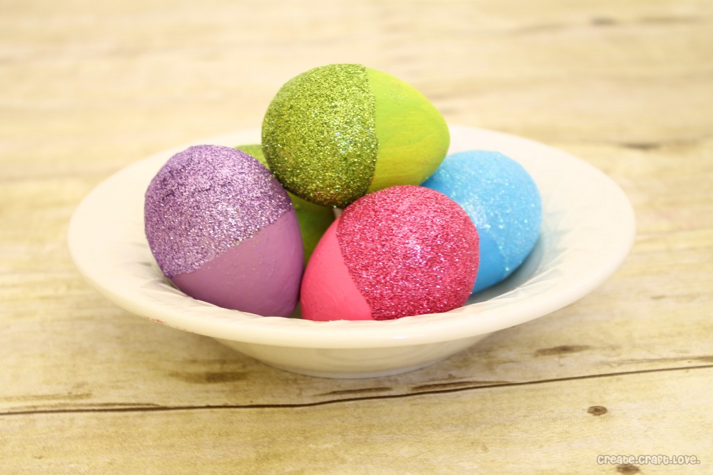 Glitter Dipped Easter Eggs