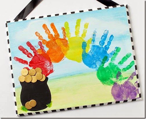 St. Patrick's Day Handprint Rainbow Art