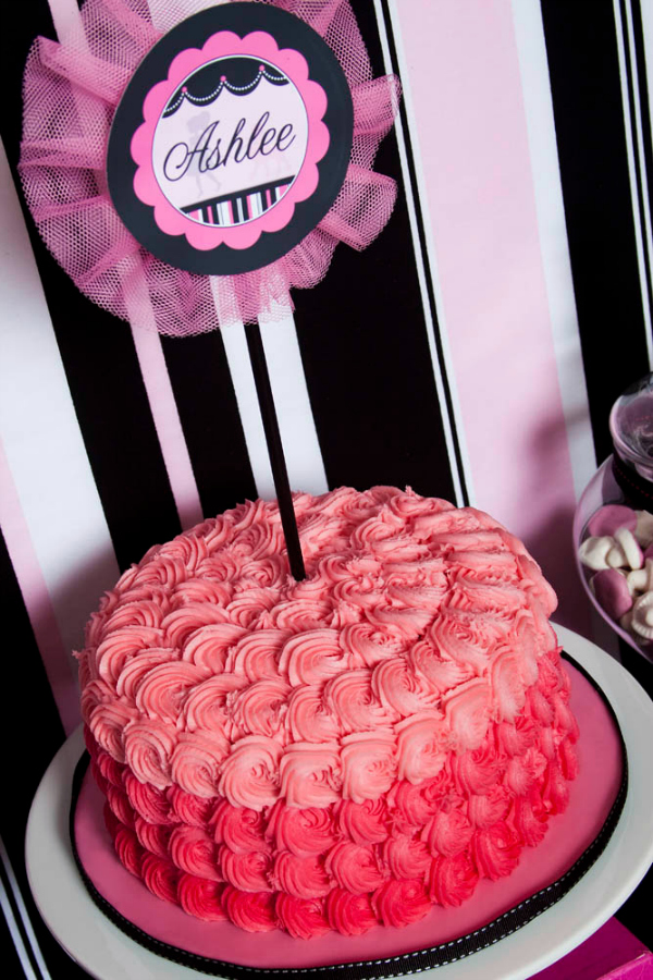 Pink Ombre Birthday Cake
