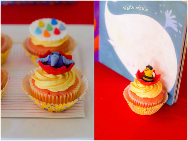 Raindrops Book Party Cupcakes