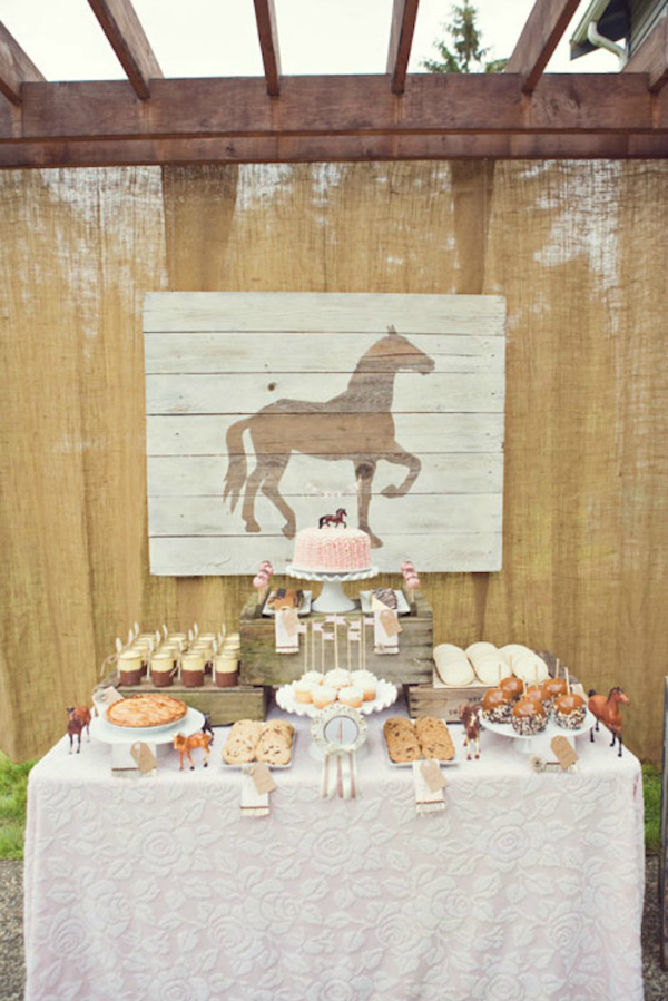 Vintage Pony Party Dessert Table