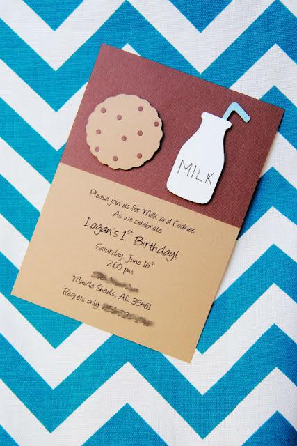 Cookie Monster Milk and Cookies Birthday Party Invitation