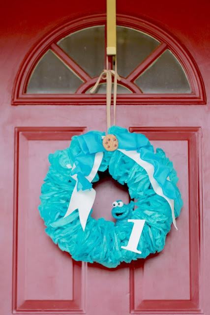 Cookie Monster Wreath Party Decoration
