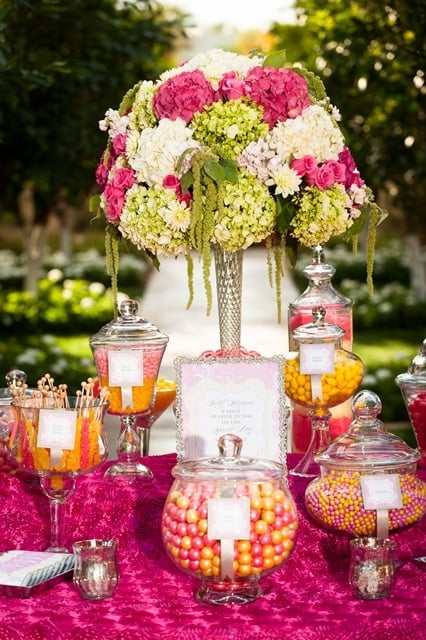 Pink and Orange Sweets Table