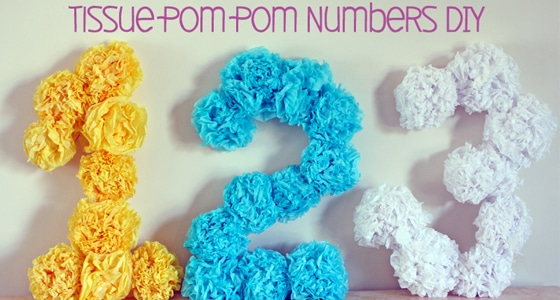 Tissue Pom Numbers - Pretty My Party Party Ideas