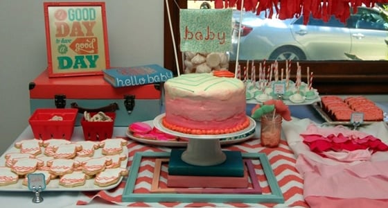 Coral and Turquoise Baby Shower