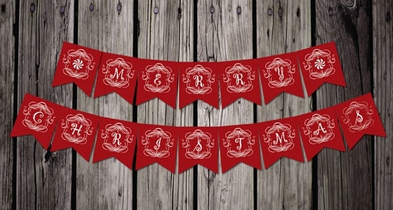 Free Printable Vintage Christmas Banner