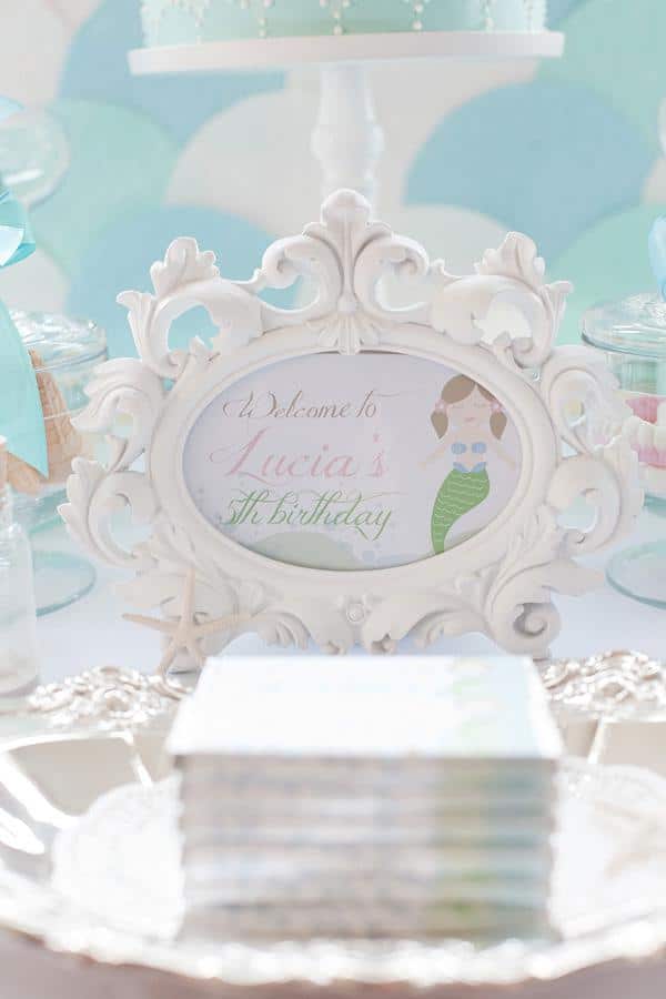 Mermaid Under the Sea Party Sign Mermaid Under the Sea Party Sign