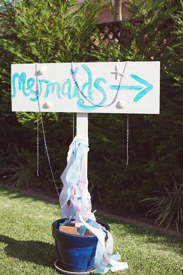 Mermaid Under the Sea Party Sign