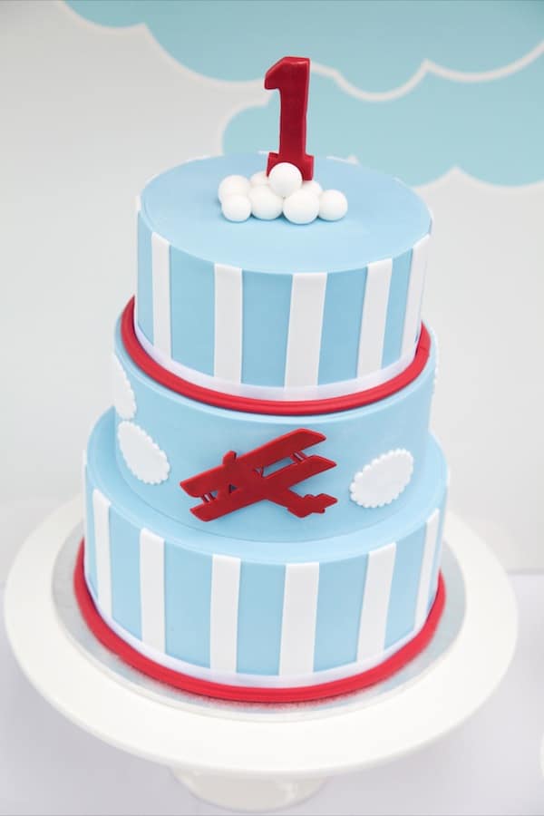 Airplane First Birthday Cake