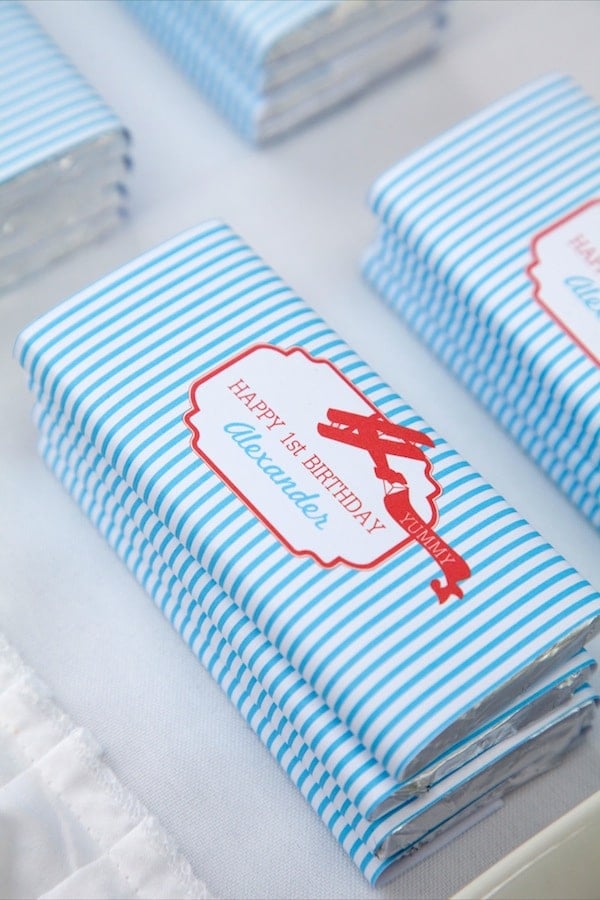 Airplane Chocolate Bar Party Favors