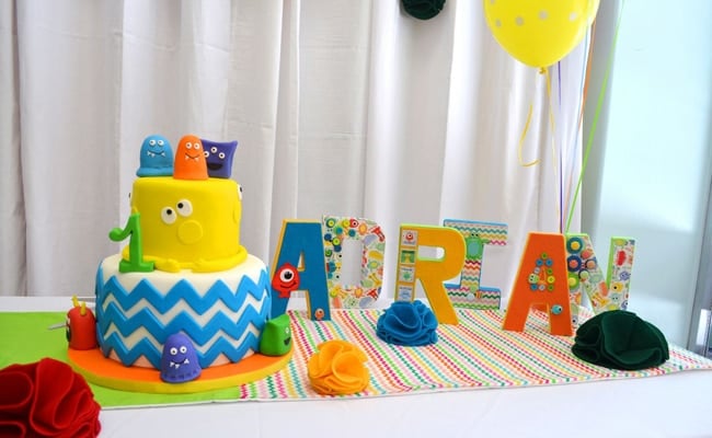 Colorful Monster Themed 1st Birthday Party