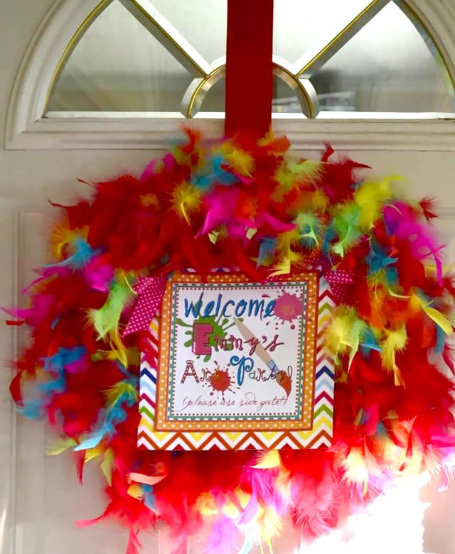 Art Party Welcome Sign and Wreath Decoration