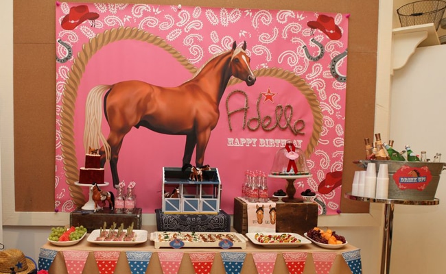 Pink, Red and Blue Cowgirl Birthday Party