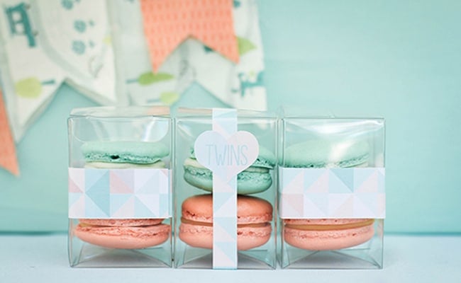 Peach and Mint Baby Shower For Twins