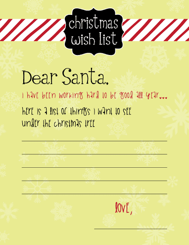Free Letter to Santa Printable on Pretty My Party